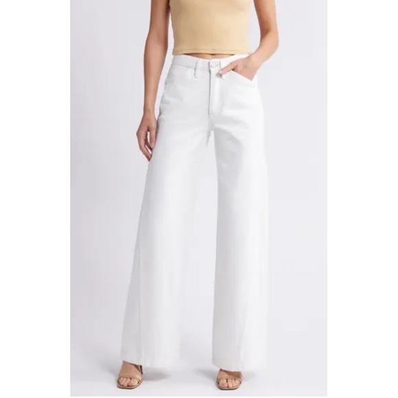 FRAME Le Baggy Palazzo White Jeans Size 29 Wide Leg NEW Baggy Twisted Seam